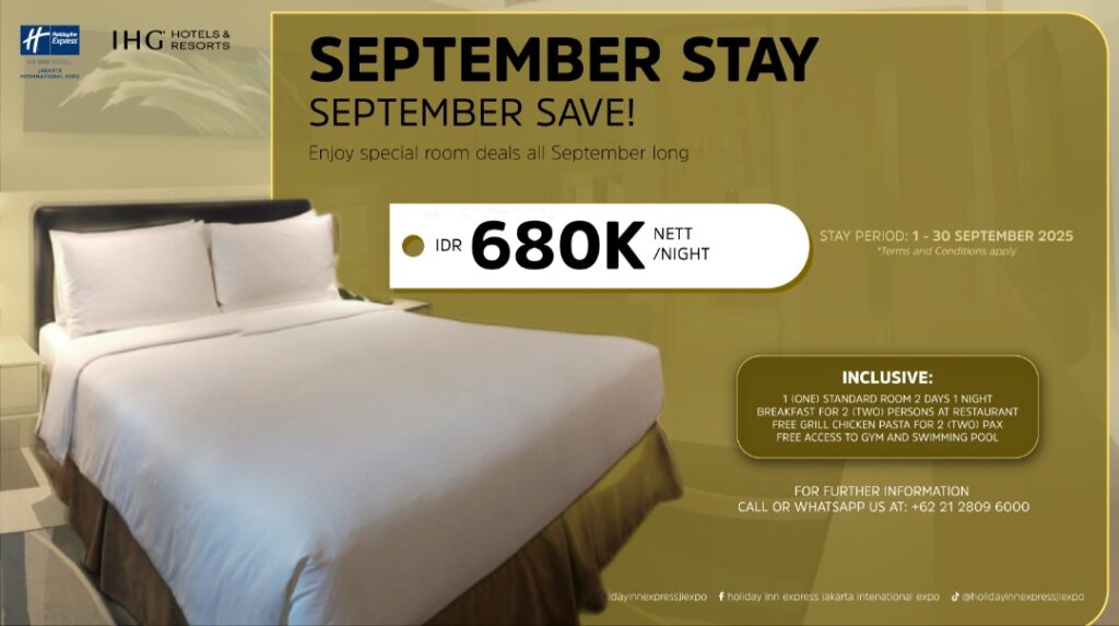 Holiday Inn Express Jakarta International Expo Hadirkan Promo “September Stay, September Save” Menginap Hemat dengan Fasilitas Lengkap