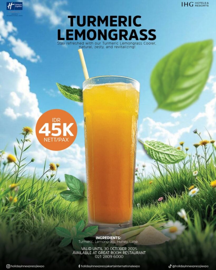 Nikmati “October Treats” Turmeric Lemongrass Cooler Holiday Inn Express Jakarta International Expo Pengalaman Kuliner Spesial Sepanjang Bulan Oktober
