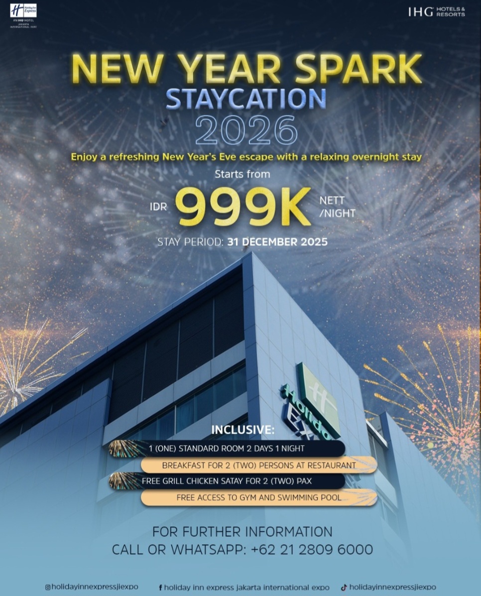 Akhir Tahun Makin Berkesan! Holiday Inn Express Jakarta International Expo Hadirkan Promo Kamar Spesial untuk Rayakan Natal & Tahun Baru